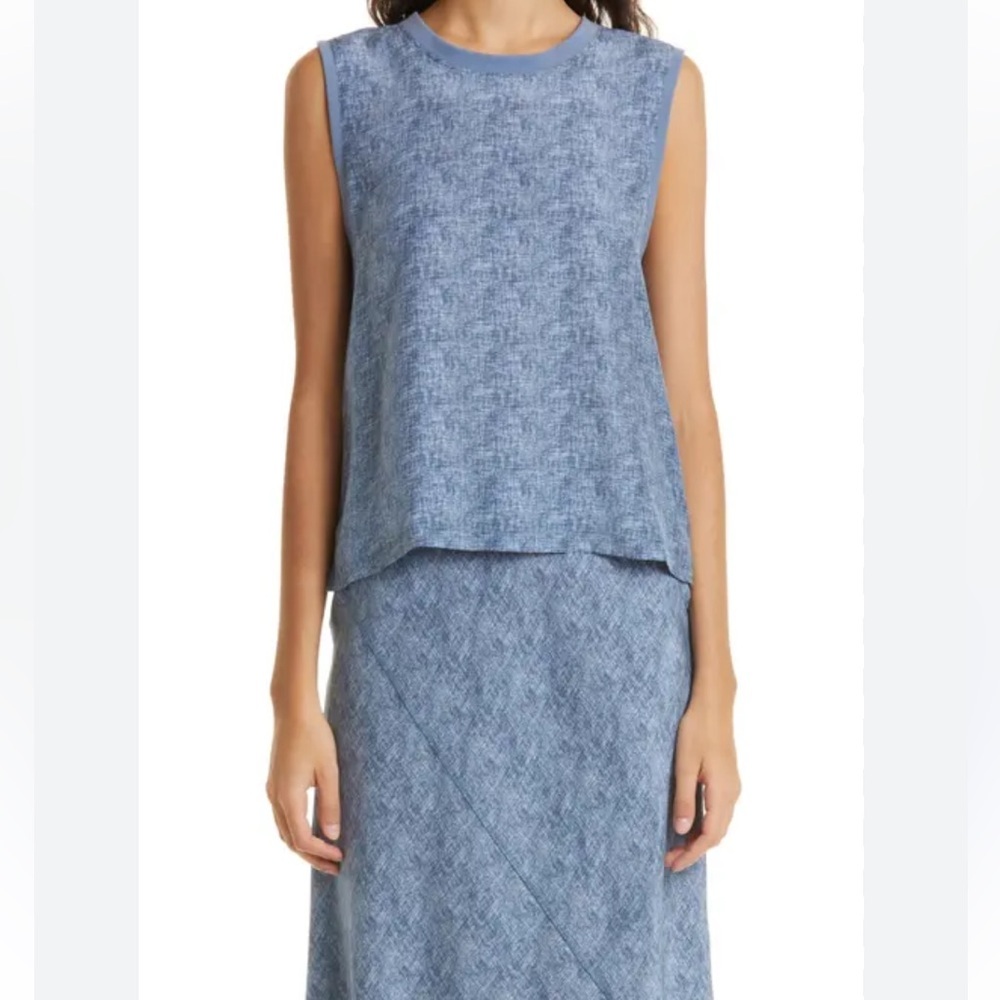 Atm Silk Mid Length Skirt Blue Size Medium